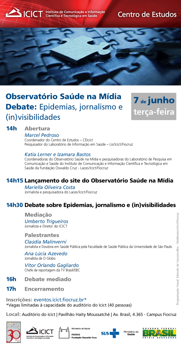 Observatório Saúde na Mídia Debate: Epidemias, jornalismo e (in)visibilidades
